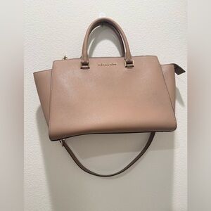 Michael Kors Neutral blush/ taupe Leather Satchel
